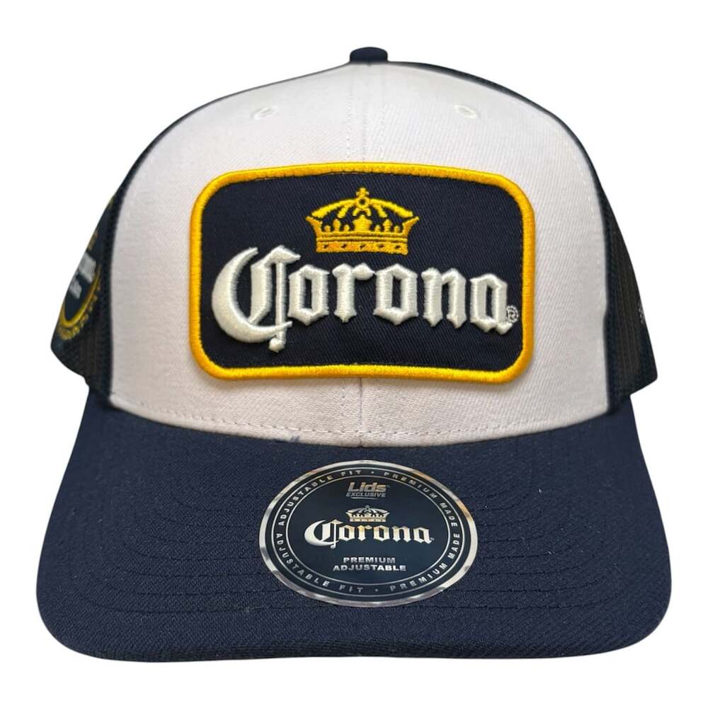 Corona Extra Beer Patch 6 Panel Trucker Adjustable Snapback Cap White Navy